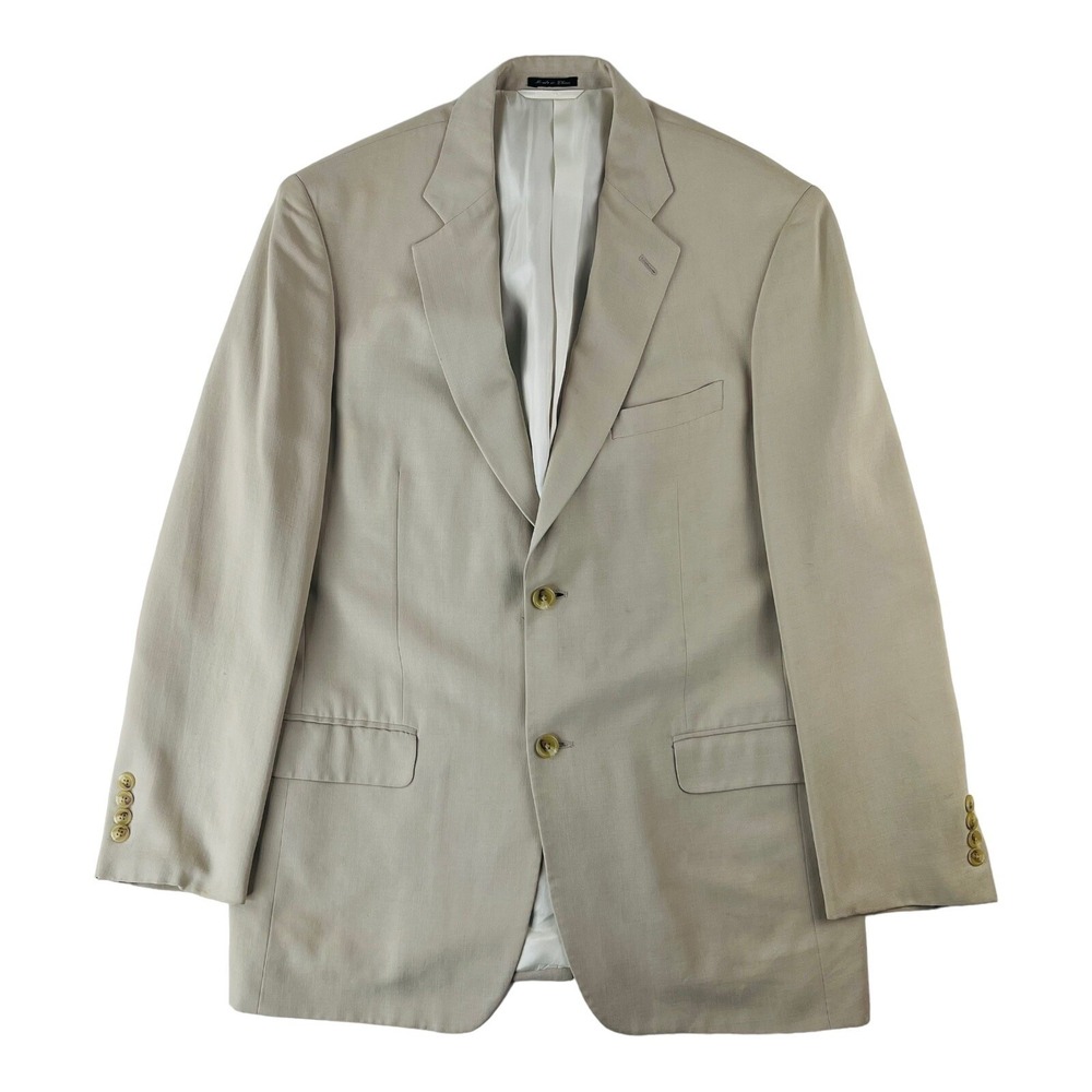 Ibiza Tan Pure Silk 2 Button Single Vent‎ Blazer Mens Size 40R